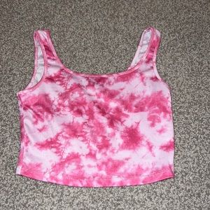 pink tie dye tank top size small
